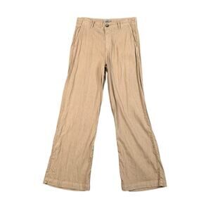 Kut From The Kloth Pants Womens 4 Khaki Linen Blend Meg Wide Stretch Lightweight